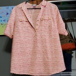 Half button up maternity blouse